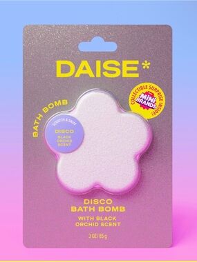 DAISE Disco Bath Bomb Black Orchid Scent Flower Shape with Surprise Mini Brand